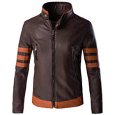 Herren Vintage Café Racer Lederjacke aus reinem Schaffell in sattem Braun